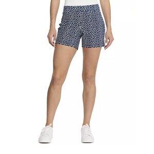 SPANX Women Navy Pantited Dot Sunshine 4" Shorts Size M,NEW